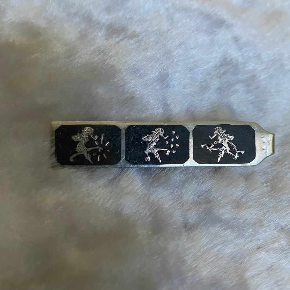 ☘️VTG Siam Sterling Silver Niello Tie Clip